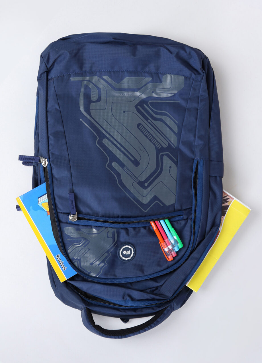 PB Pearlbags EXCEL 26L Printed Laptop Backpack With Rain Cover,USB Charging Port,2 Compartment,Premium Fabric,Water Resistant Anti Theft,School & College Bag for Boys and Girls,Office & Travel Bag for Men and Women,49X31X17 Cms