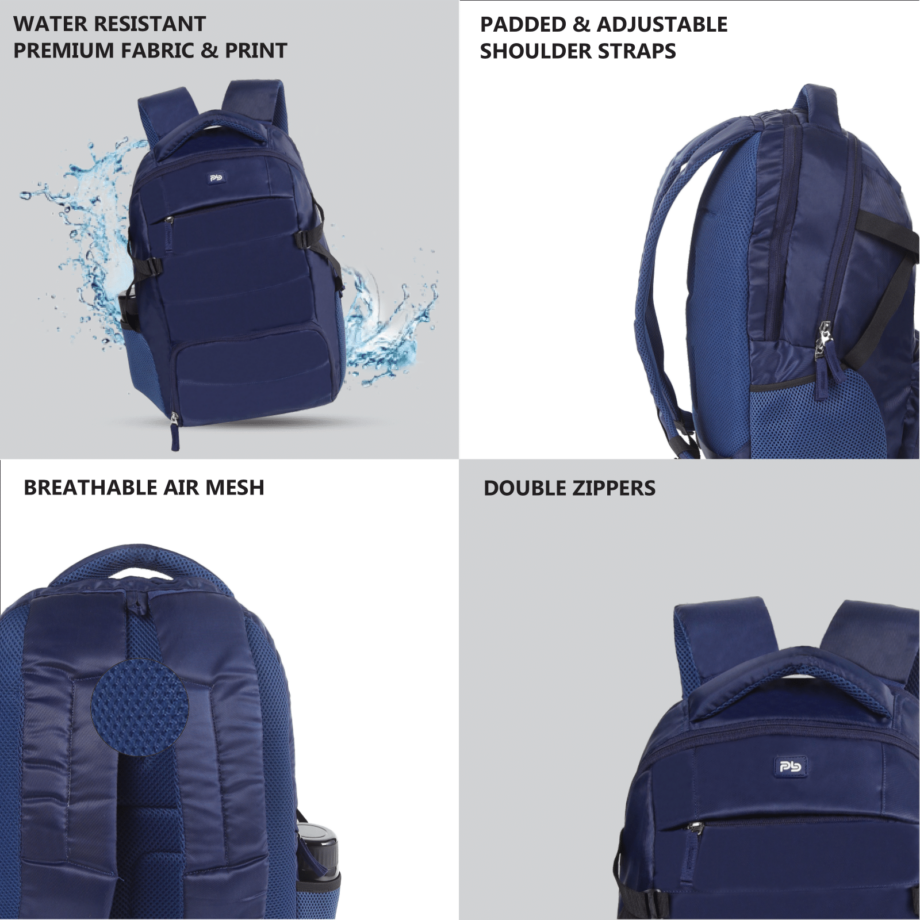 PB Pearlbags Polyester Water Resistant Solid Casual Backpack With 2 Compartment,Laptop Sleeve And Raincover For Boys,Girls,Men And Women|23 Litres